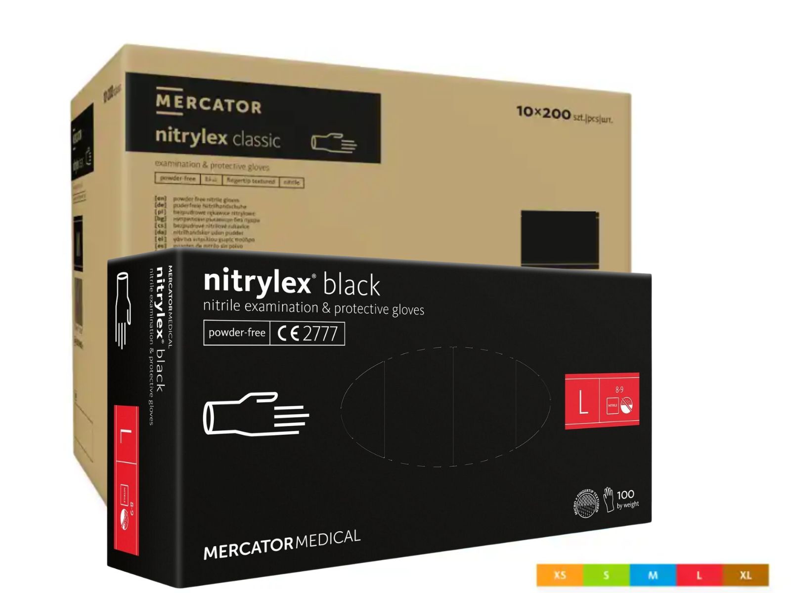 Rękawice Nitrylex Black L Mercator KARTON
